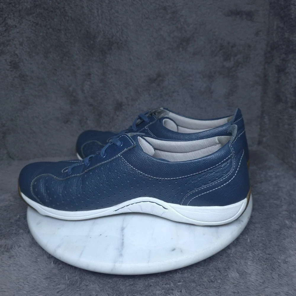 Dansko Shoes Womens Size 9.5 Blue Leather Sneaker Lace Up Casual Comfort